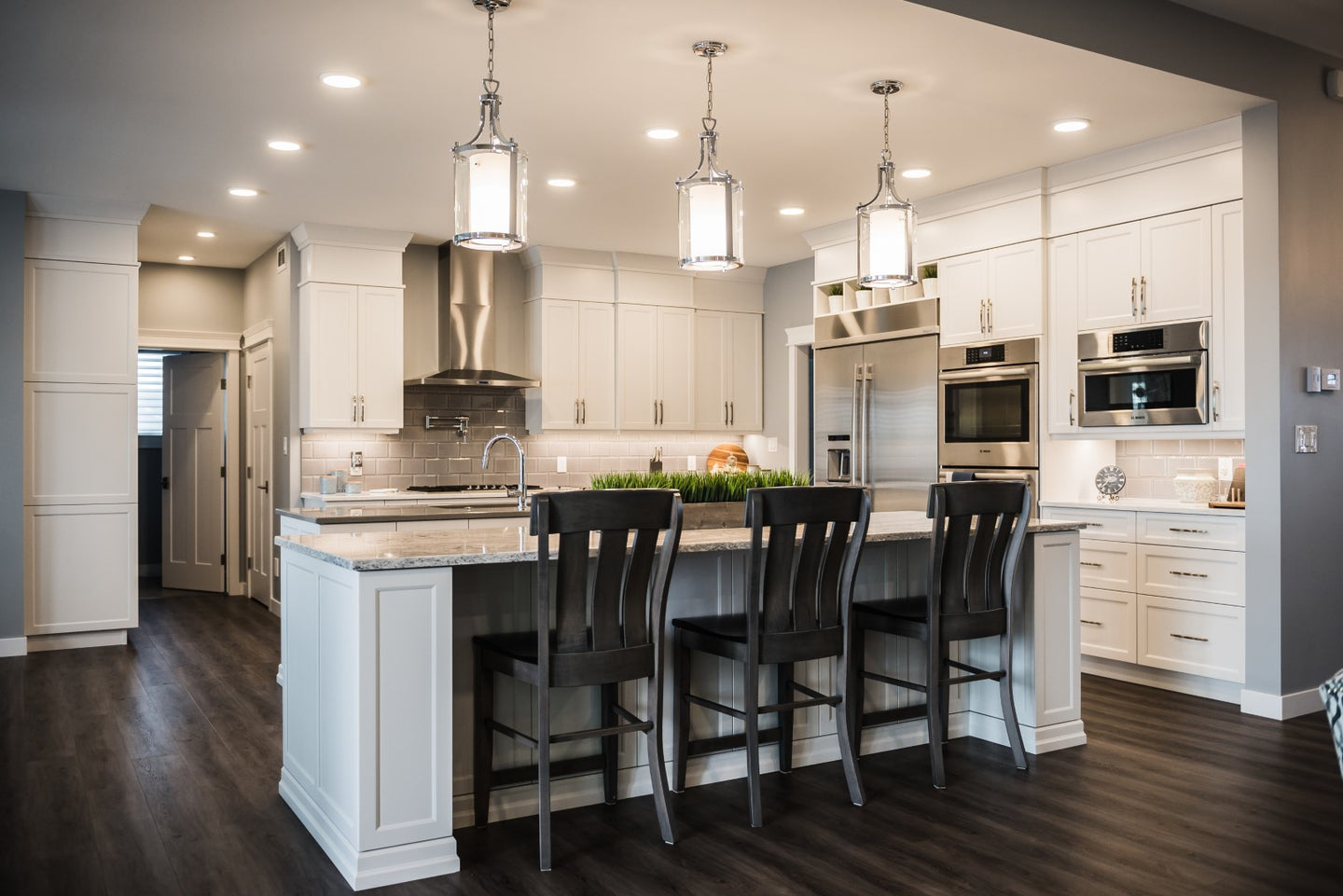open plan kitchen in custom designed home